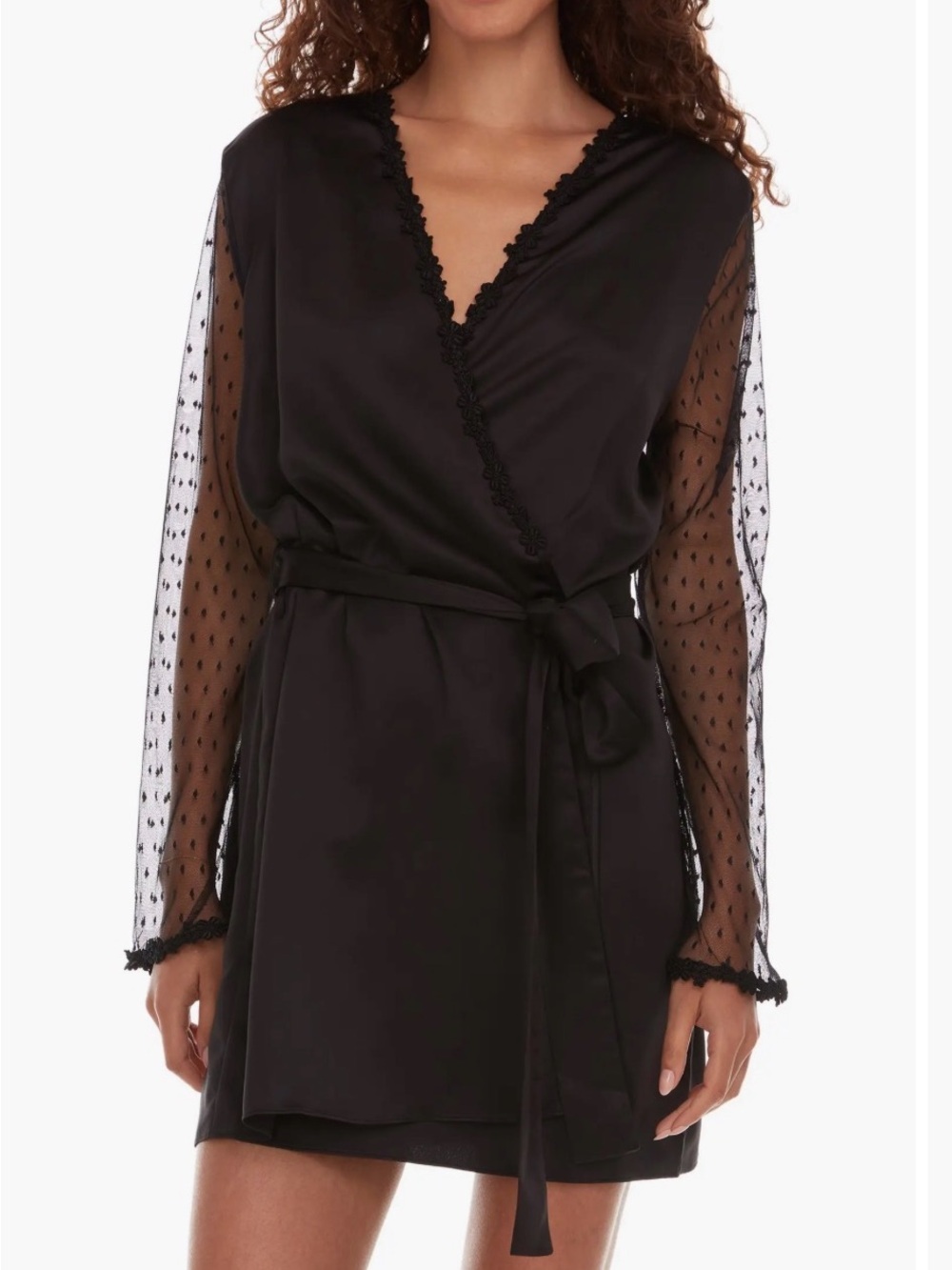 Flora Nikrooz Showstopper Robe, Black XS